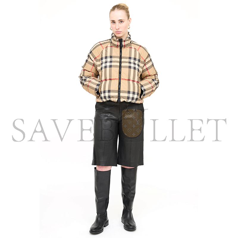 BURBERRY VINTAGE CHECK CROPPED PUFFER JACKET 
